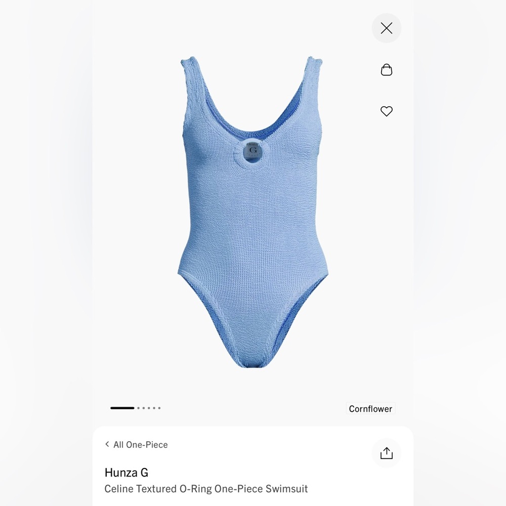🩵NWT🩵 Hunza G Celine Textured O-Ring One-Piece Swimsuit